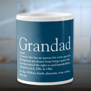 Lustige Blaue Beste Je Großvater Großvater Definit Jumbo-Tasse