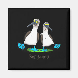 Lustige Blaue Fuß Ies Cartoon-Illustration Magnet