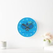 Lustige blaue Pickleball Runde Wanduhr (Zuhause)