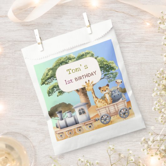 Lustige blaue Safari-Party Geschenktütchen (Ausgeschnitten)