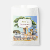 Lustige blaue Safari-Party Geschenktütchen (Vorderseite)