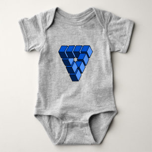 Lustige blaue schwarze Spielzeugblöcke Dreieck Vek Baby Strampler