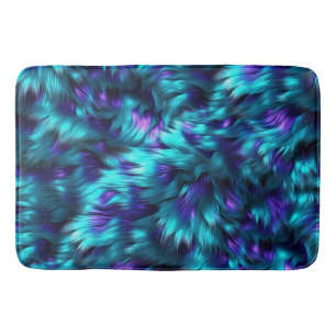 Lustige blaue und violette Kunstmonsterfelltextur Badematte