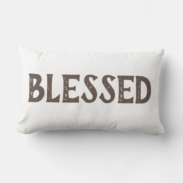 lustige BLESSED-Typografie | Lumbalkissen Lendenkissen (Vorderseite)