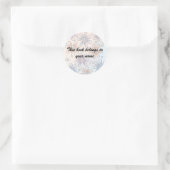 lustige Blume, Buchlabel Runder Aufkleber (Tasche)