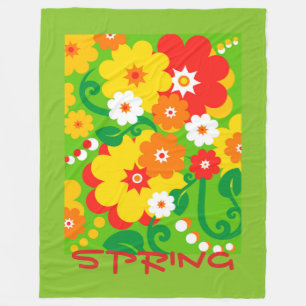 Lustige Blumen-Power-Tapete + Ihr Text Fleecedecke