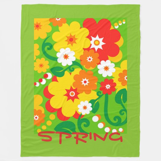 Lustige Blumen-Power-Tapete + Ihr Text Fleecedecke (Vorderseite)