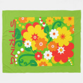 Lustige Blumen-Power-Tapete + Ihr Text Fleecedecke (Vorderseite (Horizontal))