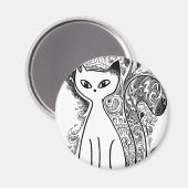 Lustige Blumenmuster Katzen Magnet (Vorderseite/Rückseite)