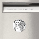 Lustige Blumenmuster Katzen Magnet (In Situ (Geschirrspüler))