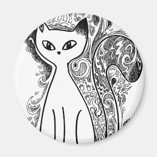 Lustige Blumenmuster Katzen Magnet