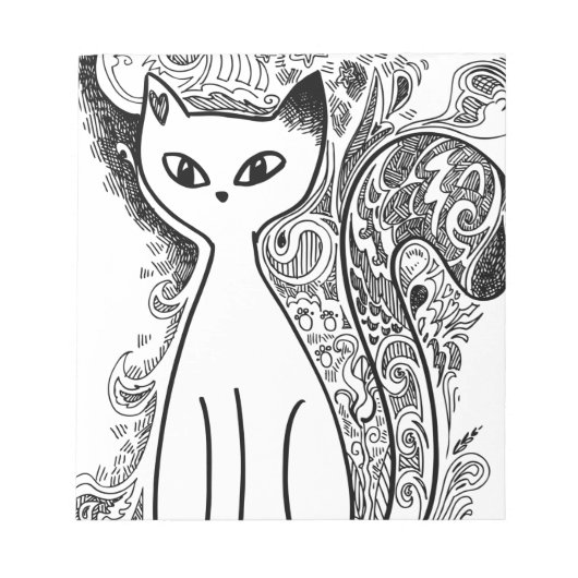 Lustige Blumenmuster Katzen Notizblock (Vorderseite)
