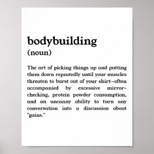 Lustige Bodybuilding-Definition  Poster