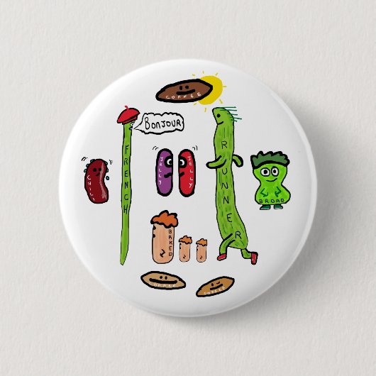 Lustige Bohnen-Wortspiele Button (Vorderseite)