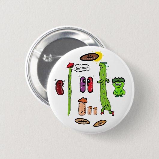 Lustige Bohnen-Wortspiele Button (Vorne & Hinten)