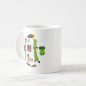 Lustige Bohnen-Wortspiele Kaffeetasse (Vorderseite Links)
