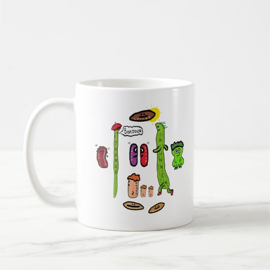 Lustige Bohnen-Wortspiele Kaffeetasse (Links)