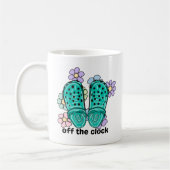 Lustige Boho-Krankenschwestern-Clogs Kaffeetasse (Links)