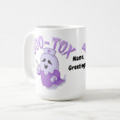 Lustige Boo-Tox-Krankenschwester-Geist-Halloween-M Kaffeetasse (Vorderseite Links)