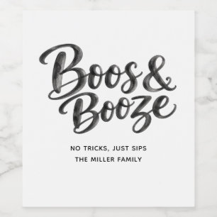 Lustige Boos & Booze Erwachsene Halloween-Party- Weinetikett