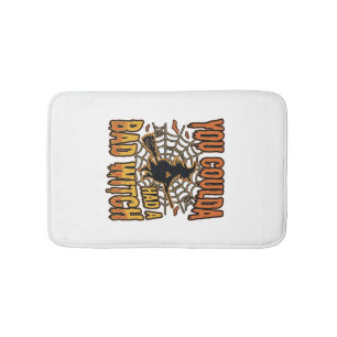 Lustige böse Hexe Halloween Vintage Gravur Design Badematte