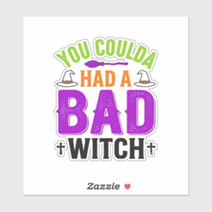 Lustige Böse Hexe Halloween Zitat Vektor Design_1 Aufkleber