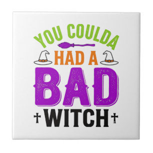 Lustige Böse Hexe Halloween Zitat Vektor Design_1 Fliese