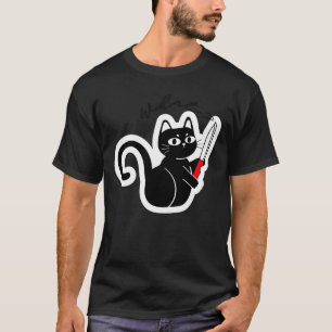 Lustige Böse Katze mit Messer – Dark Humor Design T-Shirt