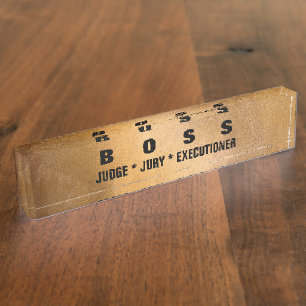 Lustige Boss Copper Schreibtisch Namensschilder. Namensplakette