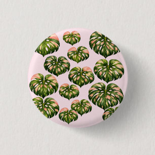 Lustige botanische Monstera-Pflanze-Tragetasche Button
