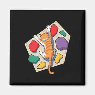 Lustige Bouldering-Katze – Kletterer und Katzenlie Magnet
