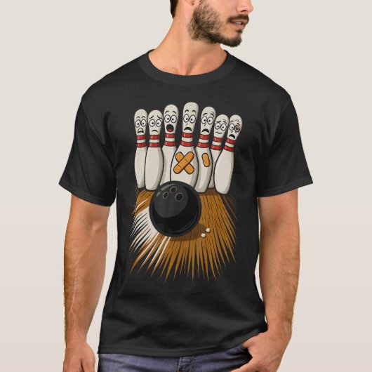 Lustige Bowling-Angst-Kegel T-Shirt (Vorderseite)
