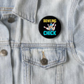 Lustige Bowling-Frauen Süße Bowling-Chick Sportler Button (Beispiel)