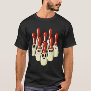 Lustige Bowling-Kegel-Cartoon-Design T-Shirt