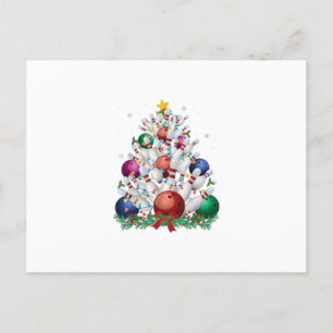 lustige Bowling-Weihnachtsbaum-Licht-Weihnachten-S Feiertagspostkarte