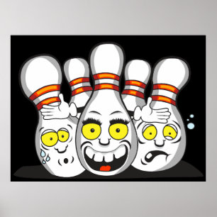 Lustige Bowlingpins, Sport Poster