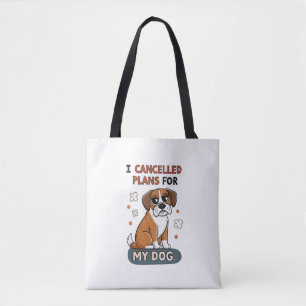 Lustige Boxer-Hund-Zitat-Cartoon-Illustration Tasche
