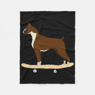 Lustige Boxer Skateboarding Welpen-Hund Geschenk M Fleecedecke