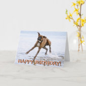 Lustige Boxerhundegeburtstagskarte Karte (Gelbe Blume)