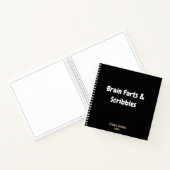 Lustige „Brain Farts & Scribbles“ Schwarzes Monogr Notizblock (Innenseite)