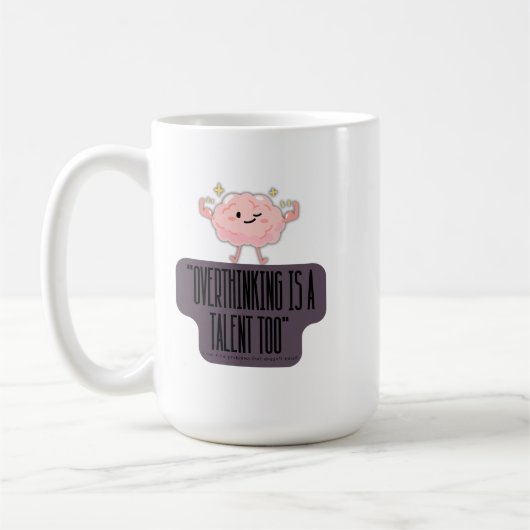 Lustige Brain Power Bekleidung für Überdenker Kaffeetasse (Links)