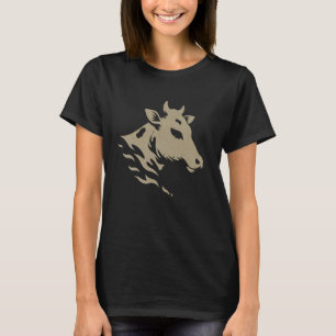 Lustige braune Farmkuh-Silhouette Rindvieh Tier Sc T-Shirt