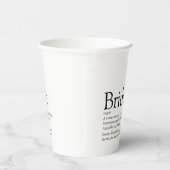 Lustige Braut Definition Brautparty Modern Pappbecher (Rechts)