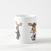 Lustige Braut-und Bräutigam-Elch-Hochzeit Kaffeetasse (Mittel)
