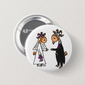 Lustige Braut-und Bräutigam-Ziegen-Hochzeit Button (Vorne & Hinten)