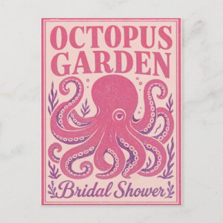 Lustige Brautparty Oktopus Küstenparty Postkarte