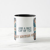 Lustige britische Fisch und Tasse (Zentrum)