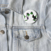 Lustige Brontosaurus-Hochzeits-Kunst Button (Beispiel)