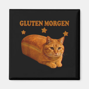Lustige Brotkatze Meme Gluten Morgen Humor Grafik  Magnet