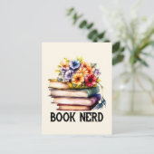 Lustige Buch-Nerd-Wortkunst  Postkarte (Stehend Vorderseite)